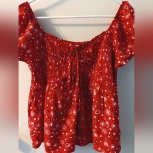 Red designed blouse